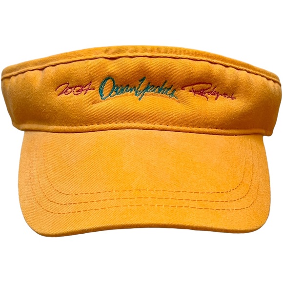 Ocean Yachts Visor Womens Hat 2004 Yellow Orange Y2K Era Nearly Vintage Age - Picture 2 of 8